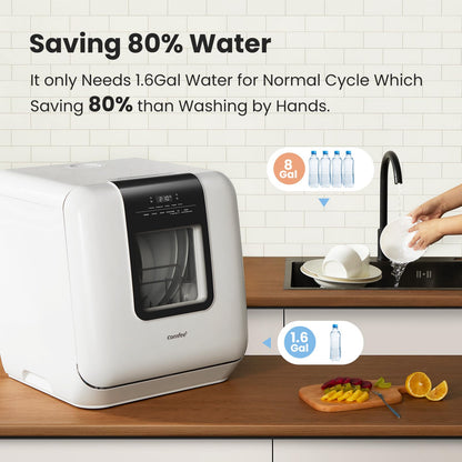 Countertop Mini Dishwasher with Water Tank