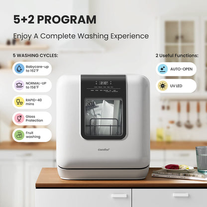 Countertop Mini Dishwasher with Water Tank