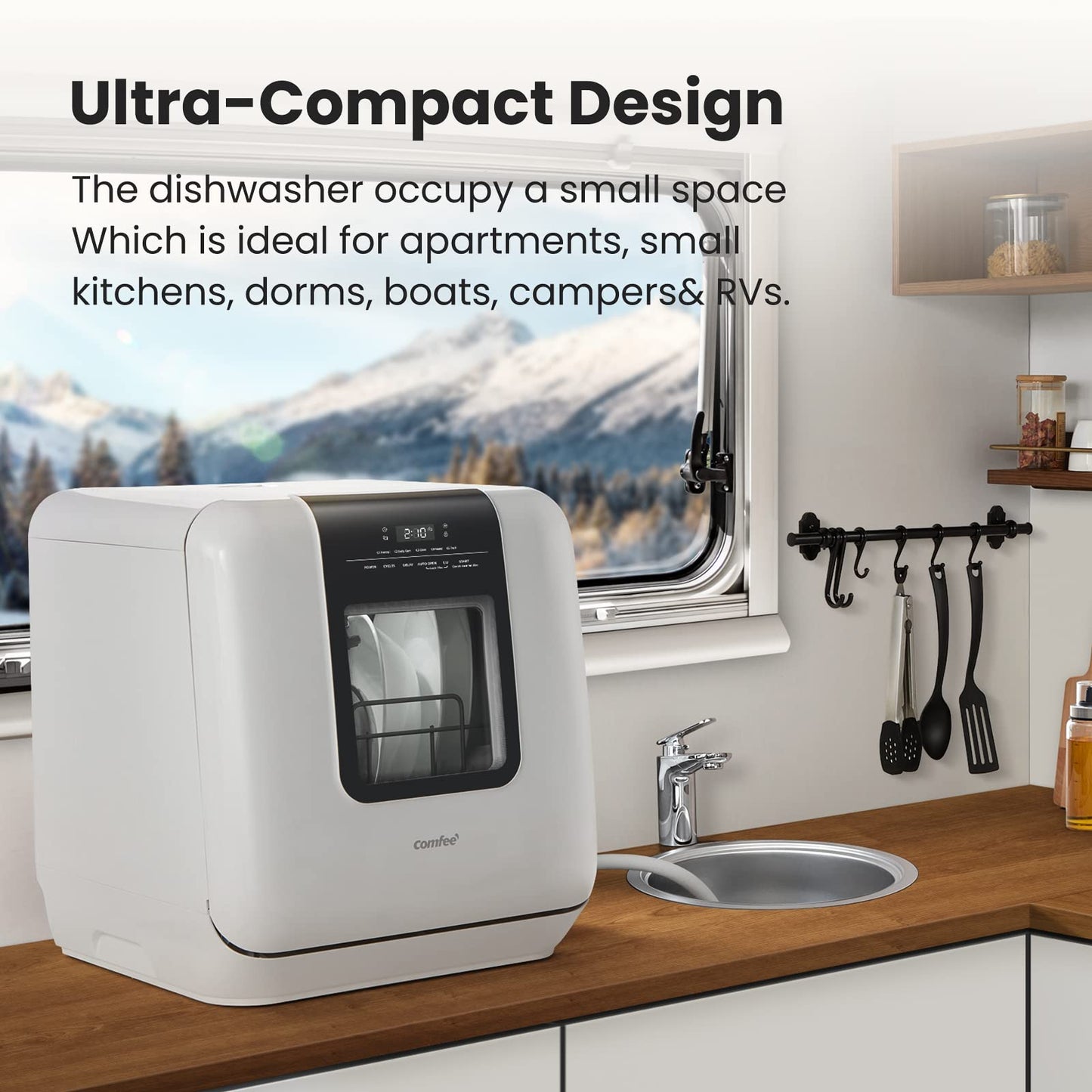 Countertop Mini Dishwasher with Water Tank
