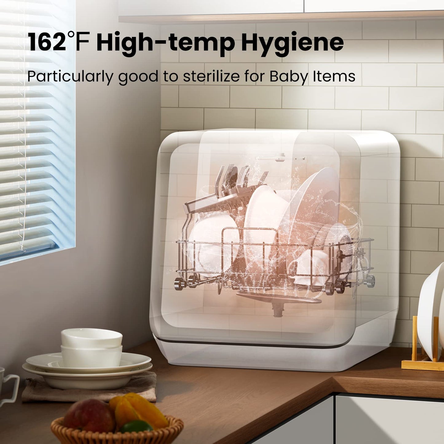 Countertop Mini Dishwasher with Water Tank