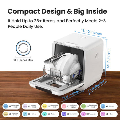 Countertop Mini Dishwasher with Water Tank