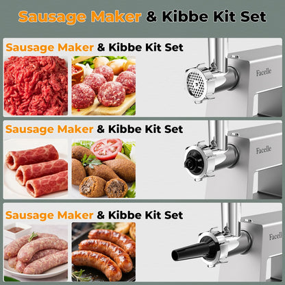 Electric Meat Grinder with Sausage Stuffer Kit